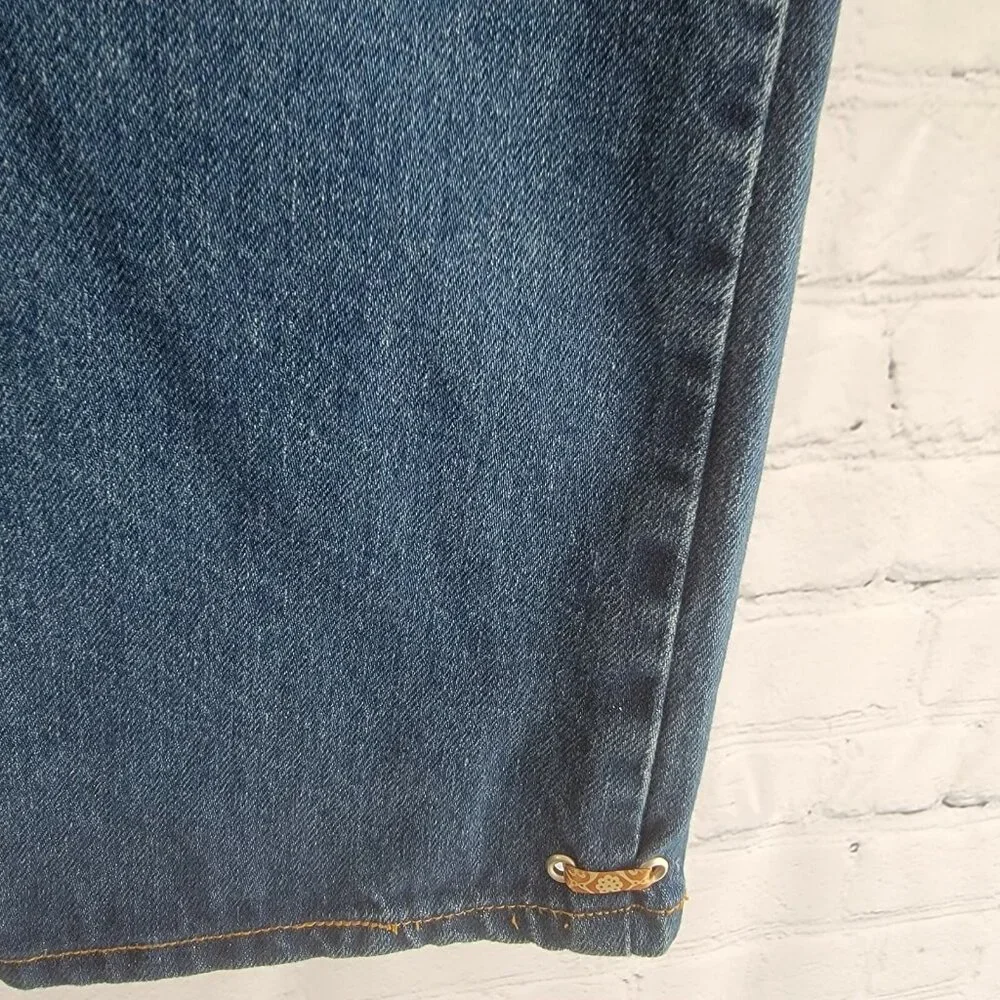 Steve And Barry's Skirt Denim Blue Bottom Casual Women Jean Skirt Ribbons Sz 6‎